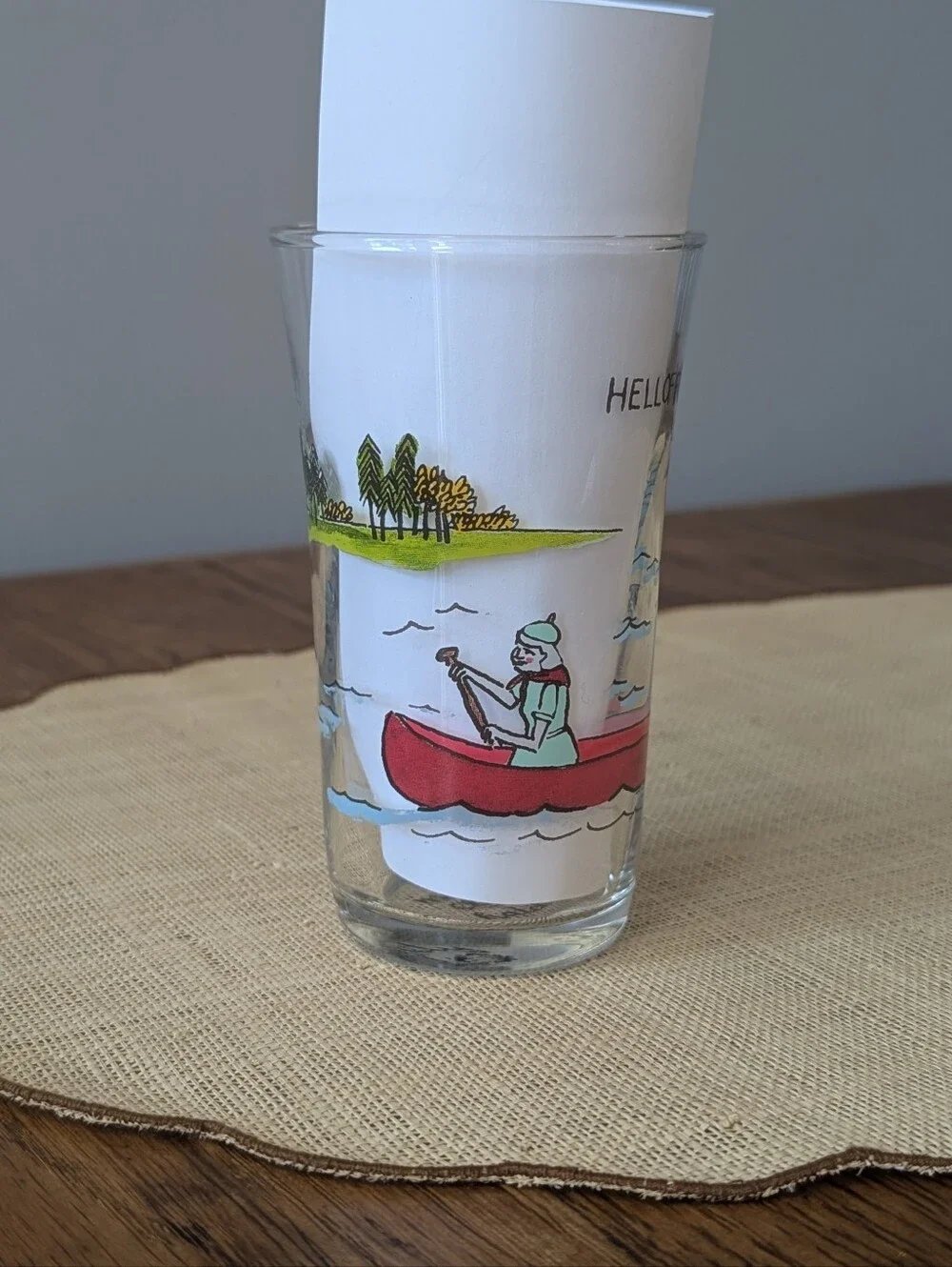Anthropologie Menagerie Molly Hatch Hello Friend Canoe Juice Glass